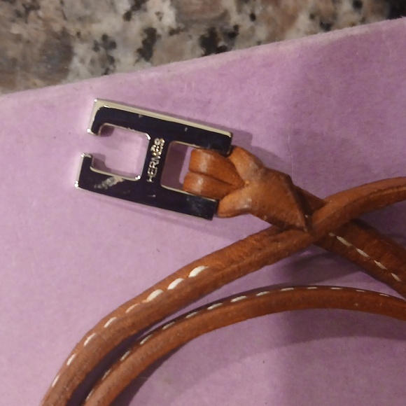 Hermes Brown Leather Wrap Bracelet